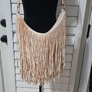 H&M Cream Fringe Shoulder Bag